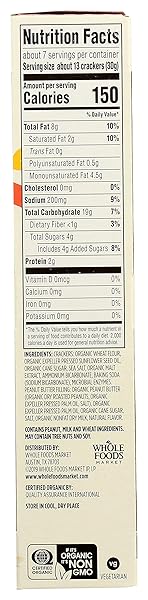 365 BY WHOLE FOODS MARKET, ORGANIC PEANUT BUTTER MINI SANDWICH CRACKERS, 7.5 OUNCE
