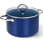 MICHELANGELO 10 Quart Stock Pot with Lid, Non Toxic Cooking Pot, Ceramic Soup Pots with Lid, Non Stick Pot with Stainless Steel Handle, Induction Compatible