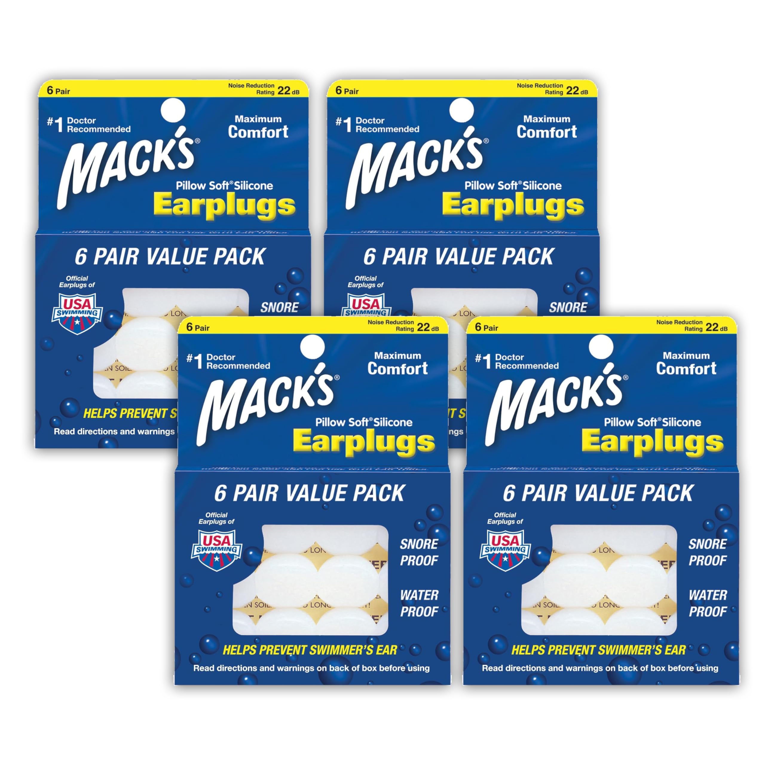 Mack's Pillow Soft Silicone Earplugs (4 Pack)