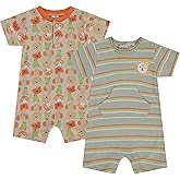Cudlie 2-Pack Baby Boy Rompers – Soft Cotton, Everyday Comfort