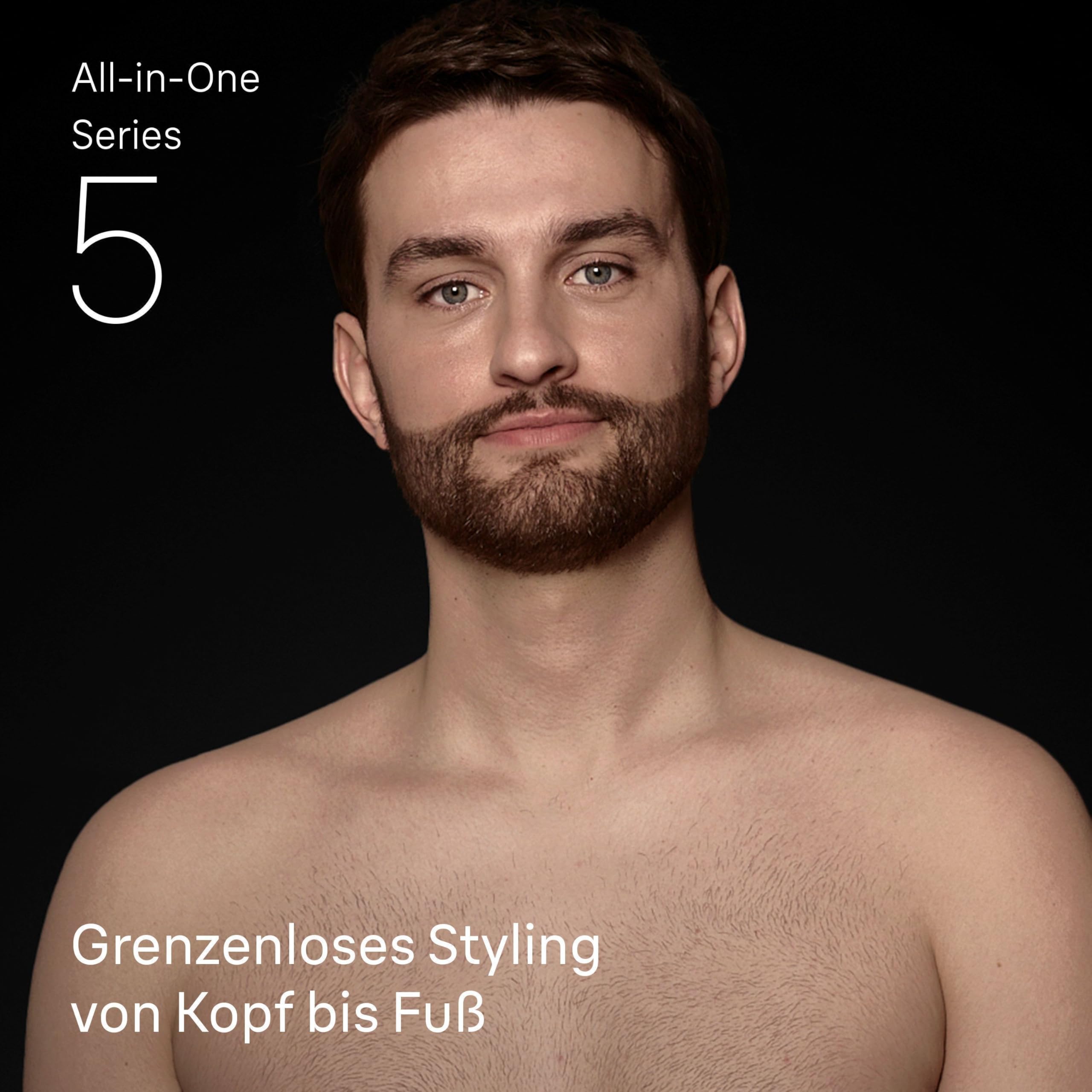 Braun Multigroom All-in-One Series 5, 9-in-1 Trimmer-Set 5, AIO5545, Grau - Barttrimmer, Haarschneider, Haarschneidemaschine für Gesicht, Kopf und Körper, 14 Längen, 120 Min. Akku, Wasserdicht 2