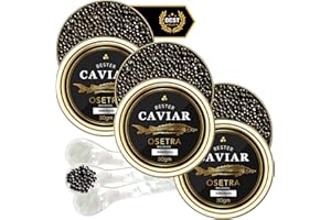 BESTER CAVIAR [Overnight Guaranteed] Siberian Sturgeon Caviar (Trio Pack (3 × 30g Tins))