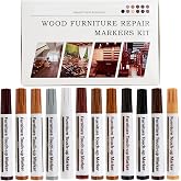 SEISSO Furniture Pens for Touch Up, 12 Colors Wood Scratch Repair Markers | Furniture Repair Kits, Professional Repair Tools for Stains, Scratches, Wood Floors, Tables, Bedposts(14 PCs)