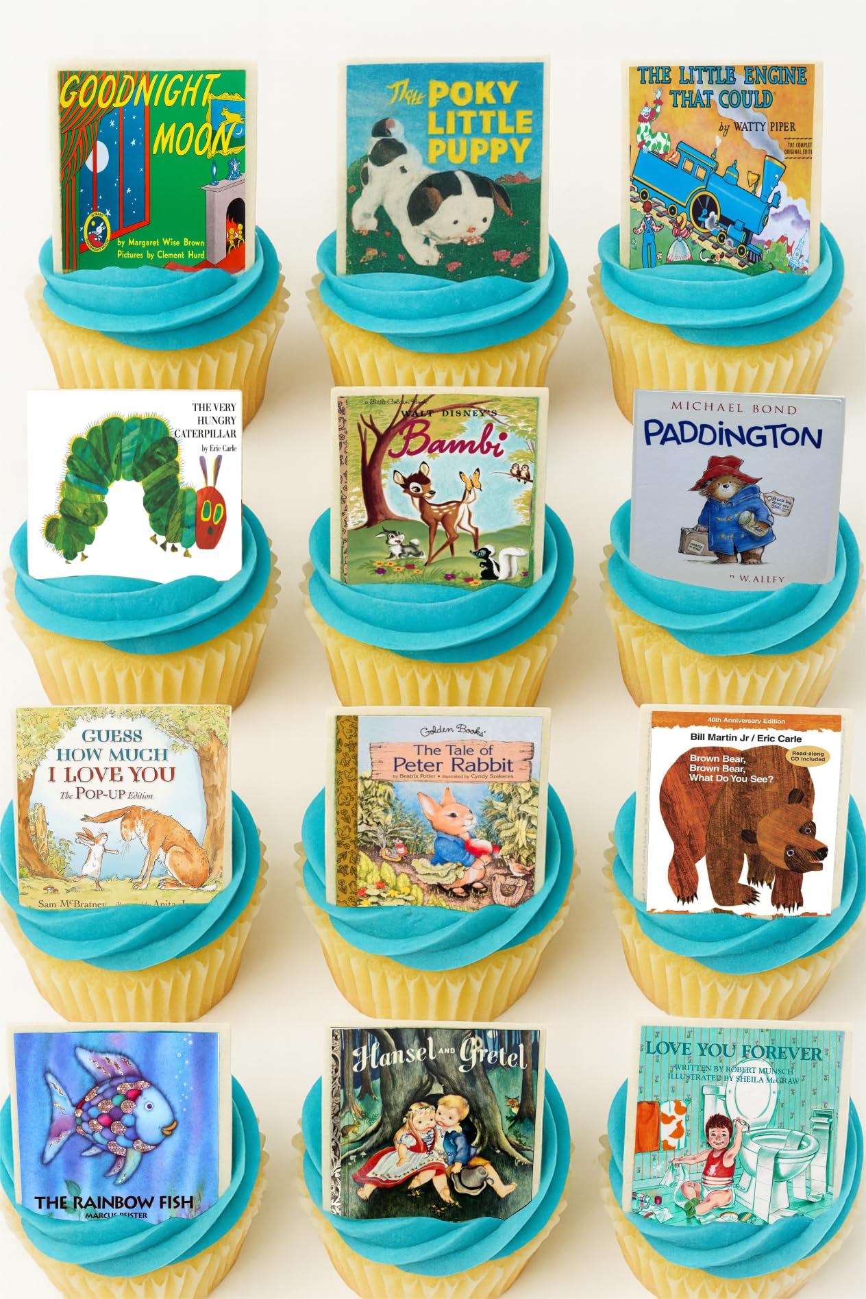 Photo 1 of 12 Edible Cupcake Toppers – Classic Baby Shower Cake Decorations, Children's Birthday Party Supplies