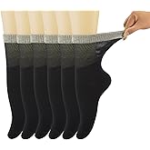 Yomandamor Womens Diabetic Crew Socks With Seamless Toe,6 Pairs Size 9-11