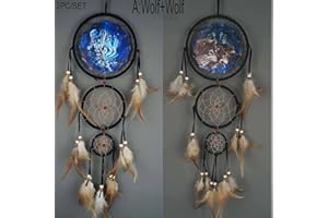 REMORLET 2PCS/SET Wolf Eagle Dream Catcher by USPS