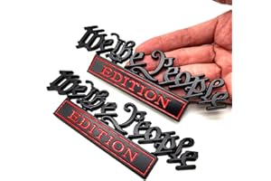 HJKK Classic We The People Edition 3D Full Metal car Emblems Decals Labels Personalized Decoration to Highlight Yourself 2PC(Black/Red)