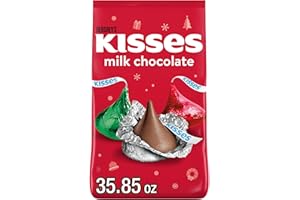 HERSHEY'S KISSES Milk Chocolate, Christmas Candy Bulk Bag, 35.85 oz