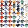 Patelai 72 Pcs Heart Worry Stones Crystal Bulk Heart Love Crystal Pocket Polished Heart Stones 0.5 Inch Gemstone Heart Rocks for Valentines Day Gifts Witchcraft Supplies Meditation Decor