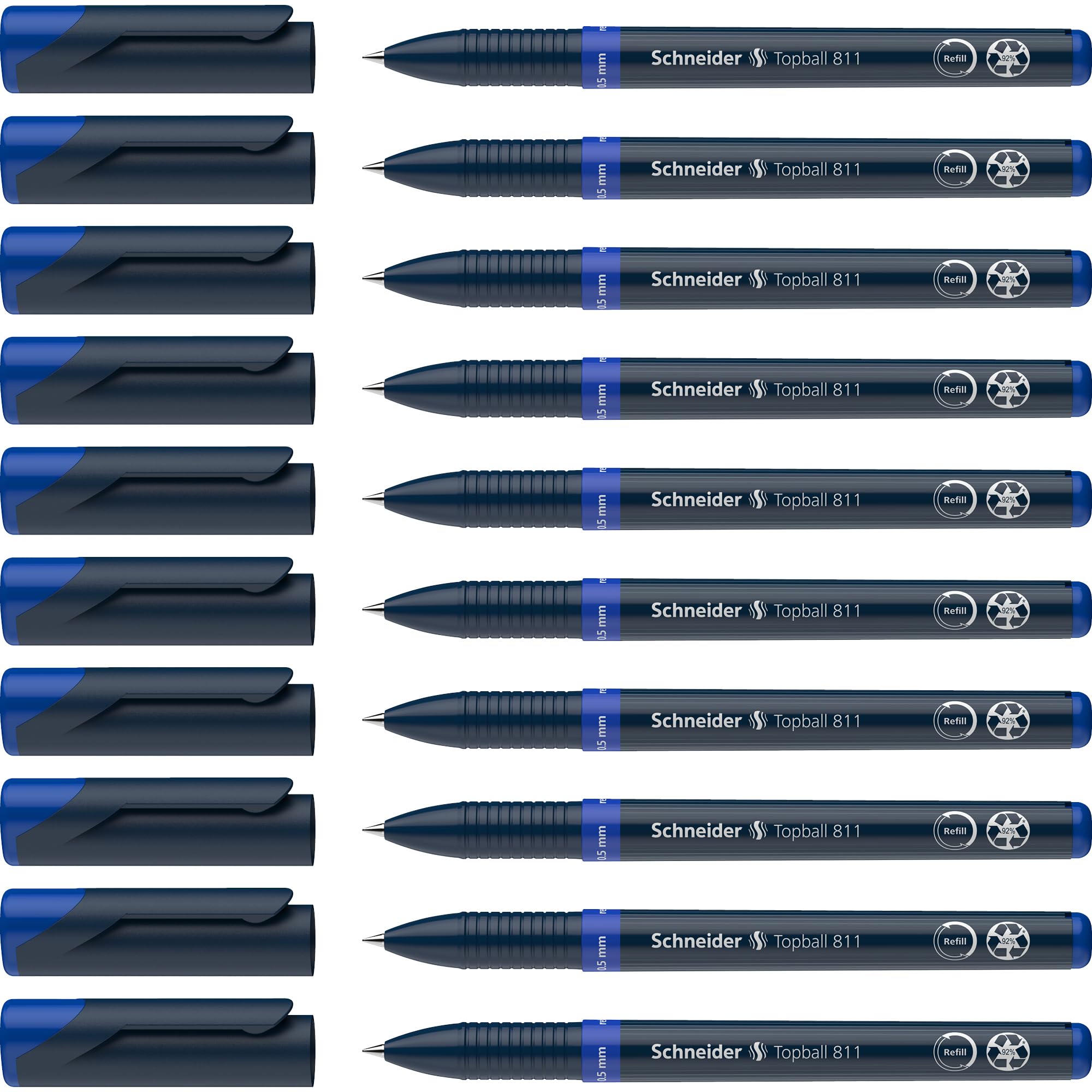 Schneider Topball 811 Rollerball Pen - Blue (Pack of 10)