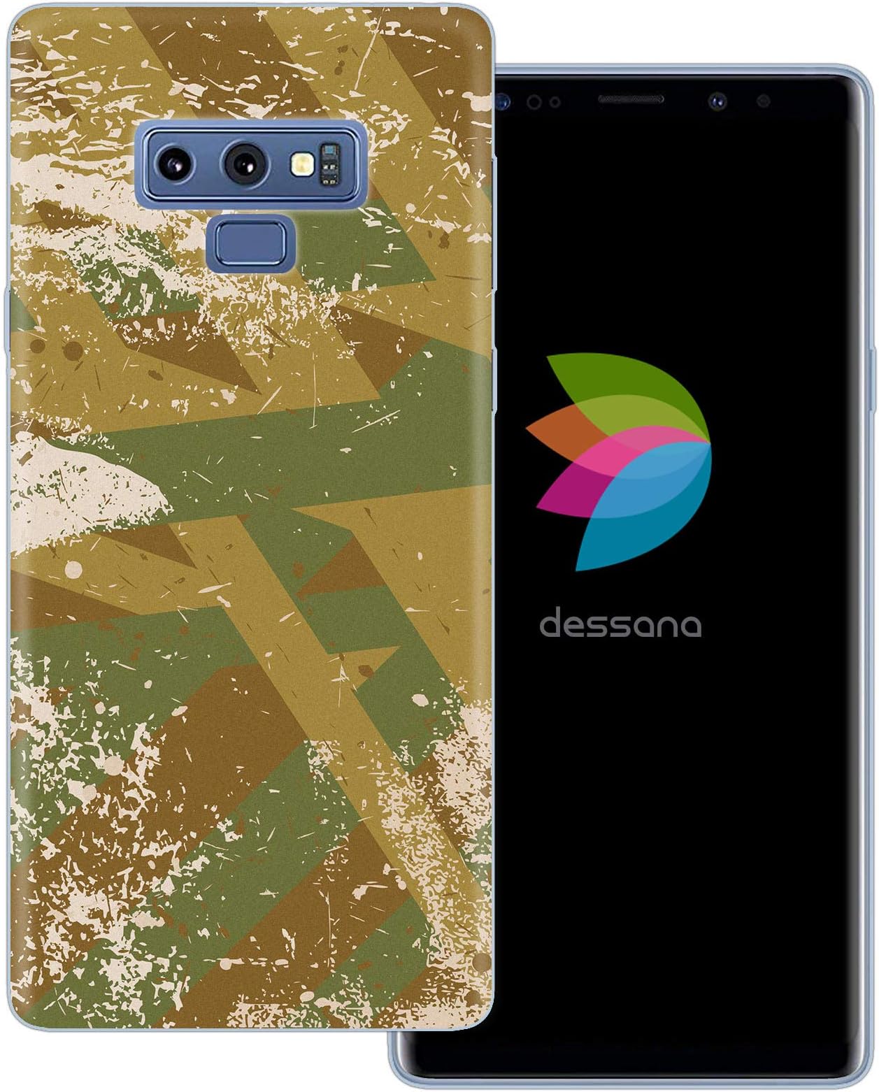 dessana Camouflage Transparent Protective Case Phone Cover for Samsung Galaxy Note 9 Camouflage Pattern