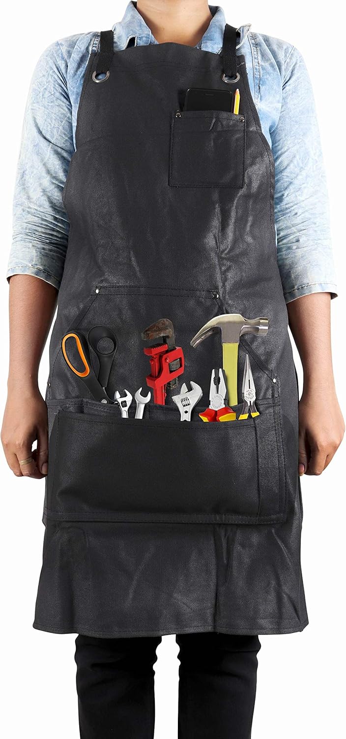 Work Apron (5 pockets) Heavy Duty Apron 60.1 X 83.8 cm Unisex