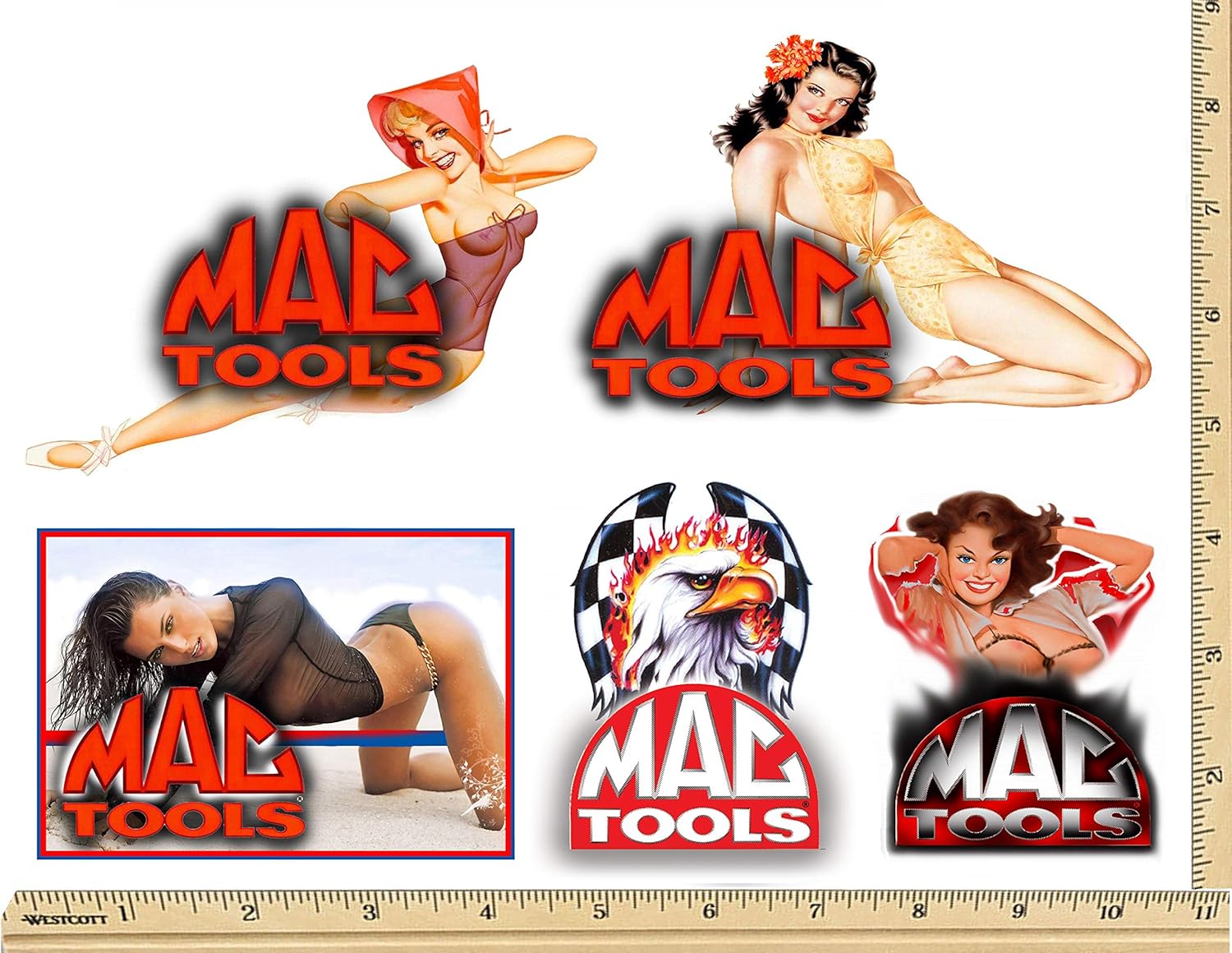MAC Tools 5 Sticker Set Sexy Pinup Girls Toolbox SNAP ON Craftsman Vintage Sexy PIN UP Girl USA Decals Laptop Mirror USA