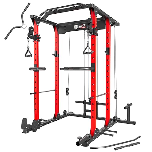 Squat Rack Gym Cage System Major Fitness Power Cage, PLM03 All-in