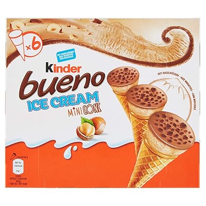 Kinder Bueno Ice Cream Cone Familienpackung Eis 6 X 60 Ml 360 Ml Tiefgefroren Amazon De Lebensmittel Getranke