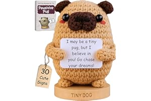 GOT YOU A LITTLE SOMETHING Pug Gifts for Pug Lovers - Tiny Positive Crochet with 30 Uplifting Signs for Dog Owners - Funny and Cute Presents Ideas for Christmas Birthday or Mothers Day - Dog Mom Gift for Women