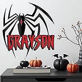 Custom Spider with Color Name Option Wall Decal Sticker - Unisex Room Decor - Decor for Kids Boys and Girls - Spider Bedroom Decor - Personalized Color Name Decor - True Colors, INC-AR.01