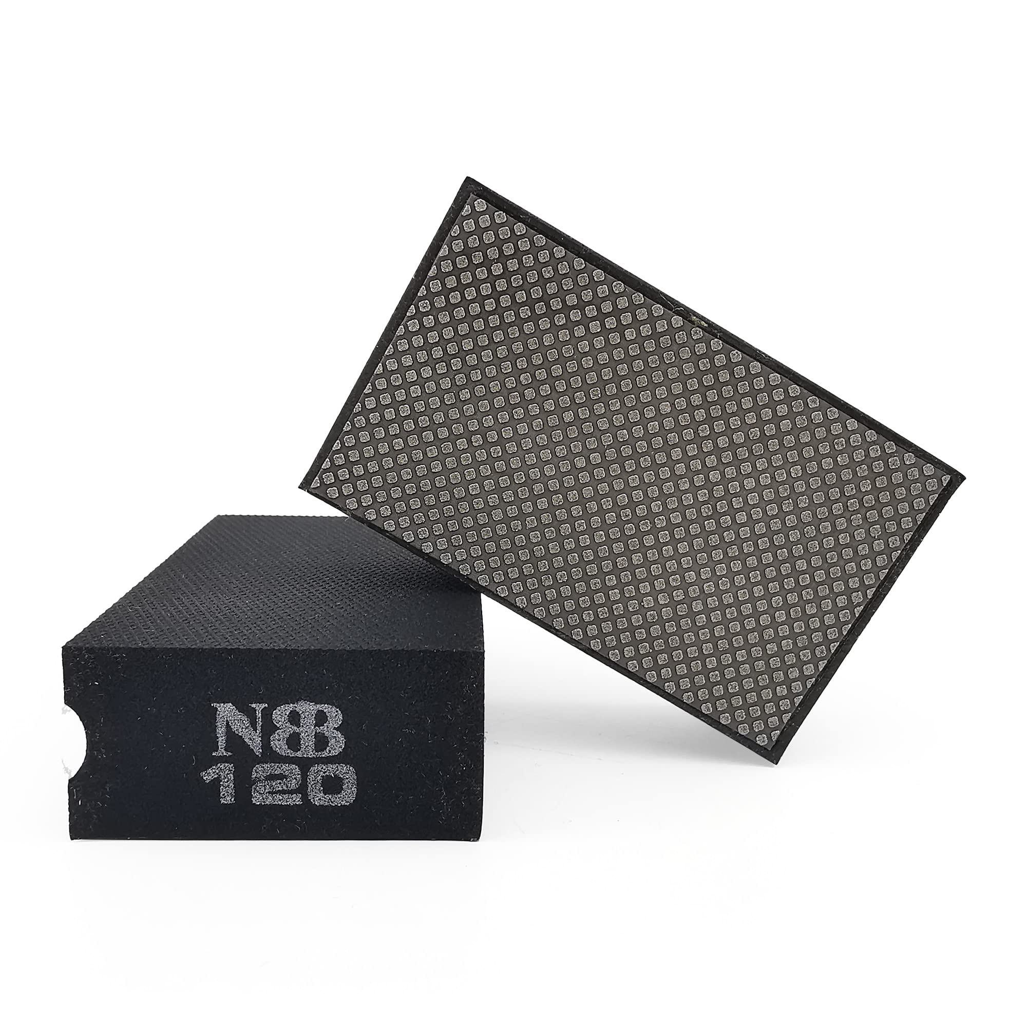 NBB Diamond Sanding/Polishing Pad Diamond Hand Buffing Pad Sanding Block with Foam Sponge Backing for Buffing and Grinding Sharp Edges and Plane of Granite Marble Stone Glass Ceramic (1, 120#)