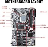 Oikabio B75 ETH BTC Mining Motherboard 12 PCIE LGA1155 MSATA DDR3 view 4