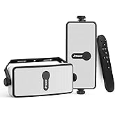 Inwa Upgraded 200W Outdoor Bluetooth Speakers Pair - IPX5 Waterproof Wall Mount Stereo Speaker, Wireless Multi-Speaker Connection with Auracast, Sound System w/Aux for Porch, Patio, Garage, Home