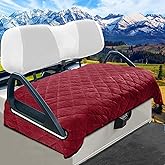 YOKYHOM Golf Cart Seat Covers for 2 & 4 Passenger Carts, Thick Short Plush with Non-Slip Backing, Ultra Soft Seat Towel Blanket, Fits EZGO, Club Car, Yamaha, 51"x30.5", Wine Red