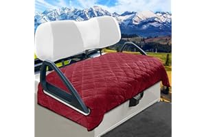 YOKYHOM Golf Cart Seat Covers, Golf Cart Seat Towel Blanket, Short Plush Surface, Soft and Comfortable, Suits EZGO, Yamaha, Club Car and Other 2-Seat Golf Carts, 51"x 30.5", Wine Red