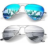 KALIYADI Classic Aviator Sunglasses for Men Women Driving Sun glasses Polarized Lens UV Blocking