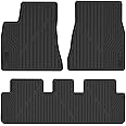 OEDRO Floor Mats Fit for Tesla Model 3 2017-2023, All-Weather Car Floor Mats Custom Fit Tesla Model 3 Floor Mats, TPE Car Automotive Interior Accessories, Design Front & Rear Floor Liners, Black