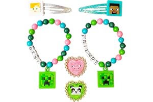 LUV HER Minecraft Girls BFF 6 Piece Toy Jewelry Box Set with 2 Rings, 2 Bead Bracelets and Snap Hair Clips Ages 3+
