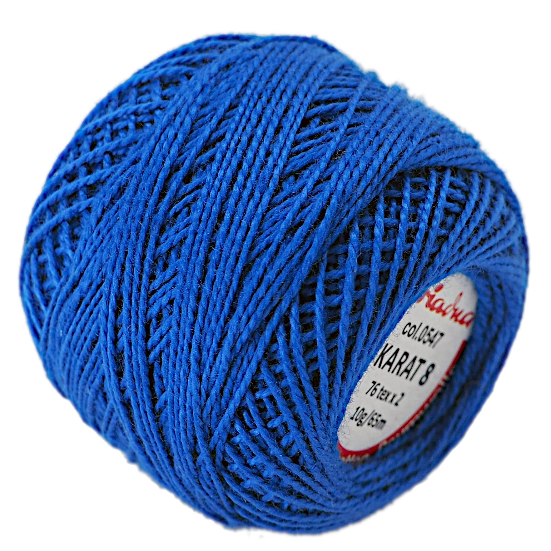 Cotton Crochet Embroidery Yarn 71yd/65m Quality Ball 0.35oz/10g Thread Floss Size 8 (Cobalt 0547) — image 1