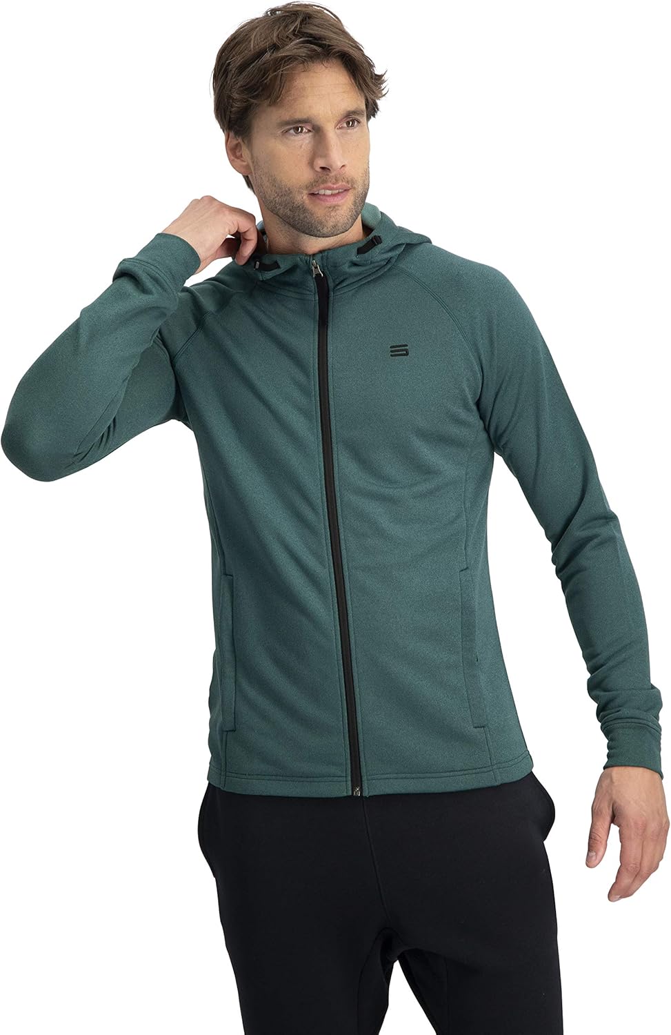 Three Sixty Six Sweatshirts for Men Zip Up Hoodie - Dry Fit Full Zip Jacket, French Terry Fabric: Clothing