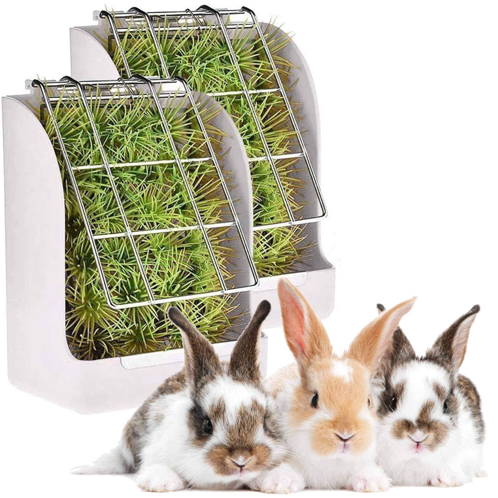 2 Pack Hay Feeder for Rabbits Guinea Pigs Bunny Hay Holder Less Wasted and Mess Cage Hay Rack Manger for Chinchilla Rabbits Guinea Pigs