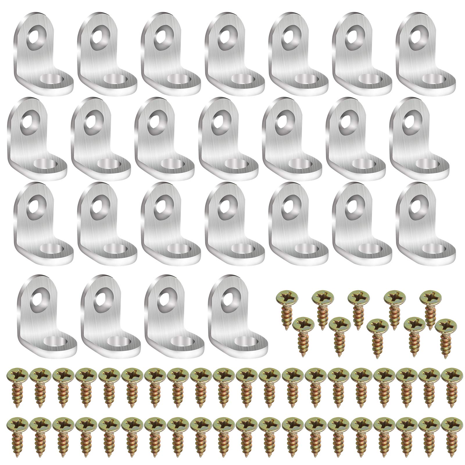 25 PCS Corner Braces 20mm Heavy Duty L Bracket Small 90 Degree Right Angle Brackets Stainless Steel Corner Bracket Shelf Brackets L Fixing Brackets Corner Connectors Joint Fastener for Wood Table Desk