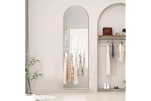 NEWBULIG Arched Floor Mirror,59"x16" Full Length Mirror with Stand,Aluminum Alloy Frame Arched Body Mirror,Mid Century Modern Furniture Style Standing/Leaning/Hanging Wall Mirror for Bedroom,Bedroom