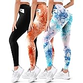 3 Pack High Waisted Leggings for Women Butt Lift Tummy Control Yoga Pants Non See-Through Workout Running Pants…