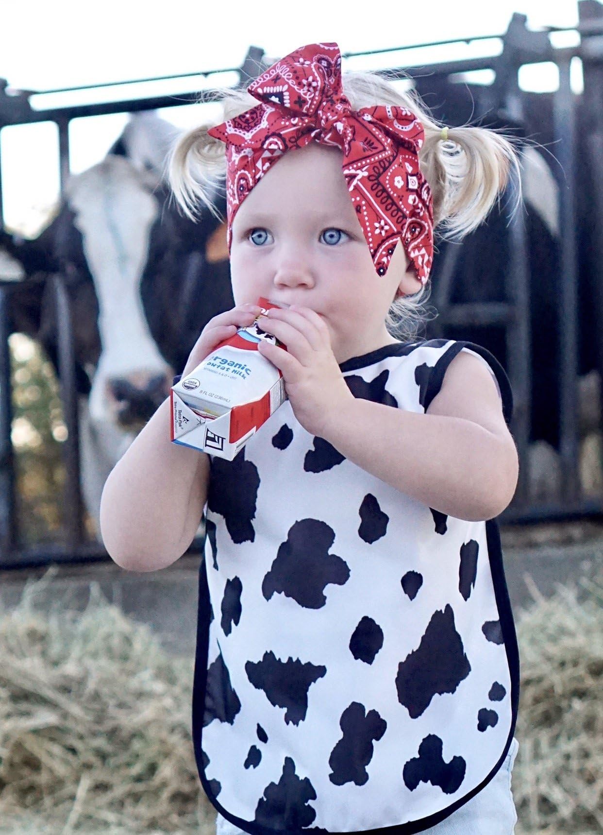 Cowhide Cow Toddler Bapron for 6m-3T