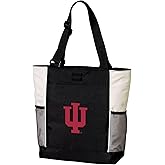 Broad Bay IU Tote Bags Indiana University Totes Beach Pool Or Travel - Official Zippered Carryall - with Mesh Pockets & Adjustable Straps