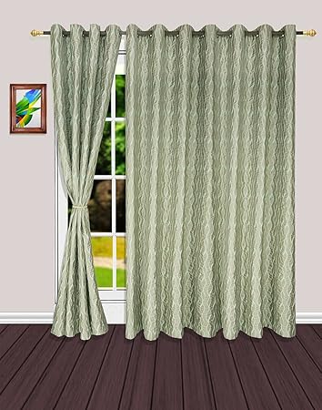 Buy S9home Set Of 2 Striped Teal Grey Room Darkening Longdoor