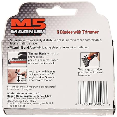 Amazon.com: Personna M5 Magnum Razor Blades with Trimmer, 4 Ct ... Amazon.com: Personna M5 Magnum Razor Blades with Trimmer, 4 Ct ...