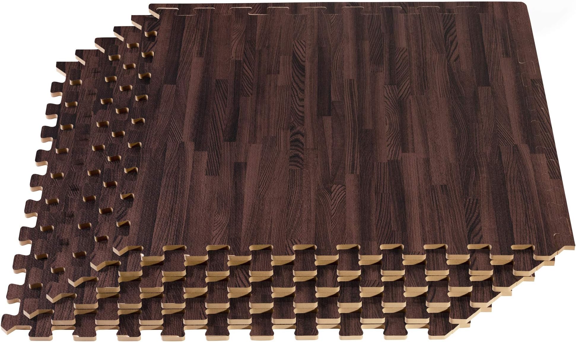 Wood Grain Printed Foam Tiles