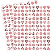 JarThenaAMCS 2400 Pcs Christmas Mini Sticker Red White Candy Paper Decal Xmas Winter Self-Adhesive Sticker for Reward Envelope Scrapbook Gift DIY Supplies, 0.5 in