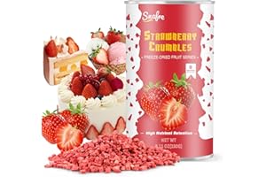 SNAFRE Freeze Dried Strawberries Pieces, Frozen Strawberries, 230G/8.11OZ Frozen Fruit, Freeze Dried Fruit, 100% Natural for Beverages, Yogurt, Salad, Smoothie and Baking