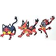 Litten, Torracat, Incineroar - 3 Vinyl Sticker Evolution Set