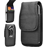Tiflook for Samsung Galaxy S25 Ultra S24 S23 S22 S21 S20 FE S10 S9 A03S A20 A50 A51 A16 A15 A14 A10e Holster Nylon Cell Phone Pouch Belt Holder Carrying Case with Clip,Black