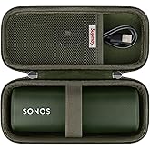 Supmay Hard Carrying Case for Sonos Roam 2/ Sonos Roam Portable Waterproof Bluetooth Speaker, Wireless Portable Speaker Protection Case with Mesh Pocket for USB-C Cable, Green