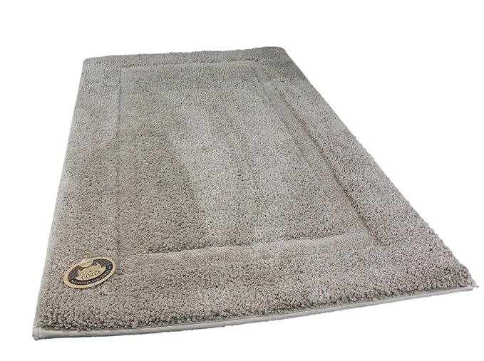 Gözze Badteppich, Mikrofaser Hochflorteppich, 60 x 100 cm, Rahmen, Sand, 1033-73-060100