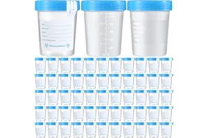 Layhit 120 Pcs Disposable Urine Cups Specimen Cups with Lids Tamper Evident Seal 4oz Specimen Containers Leak Resistant Urine Sample Cups Urine Sample Containers for Testing Pee(Blue)
