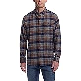 Weatherproof Vintage Men's Casual Button Down Long Sleeve Soft Brushed Plaid Flannel Shirt