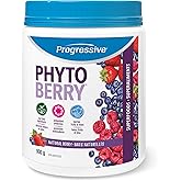 Progressive PhytoBerry Antioxidant Superfood Powder Natural Berry Flavour, Canadian-Made with 40 Fruit Concentrates, Phytonut