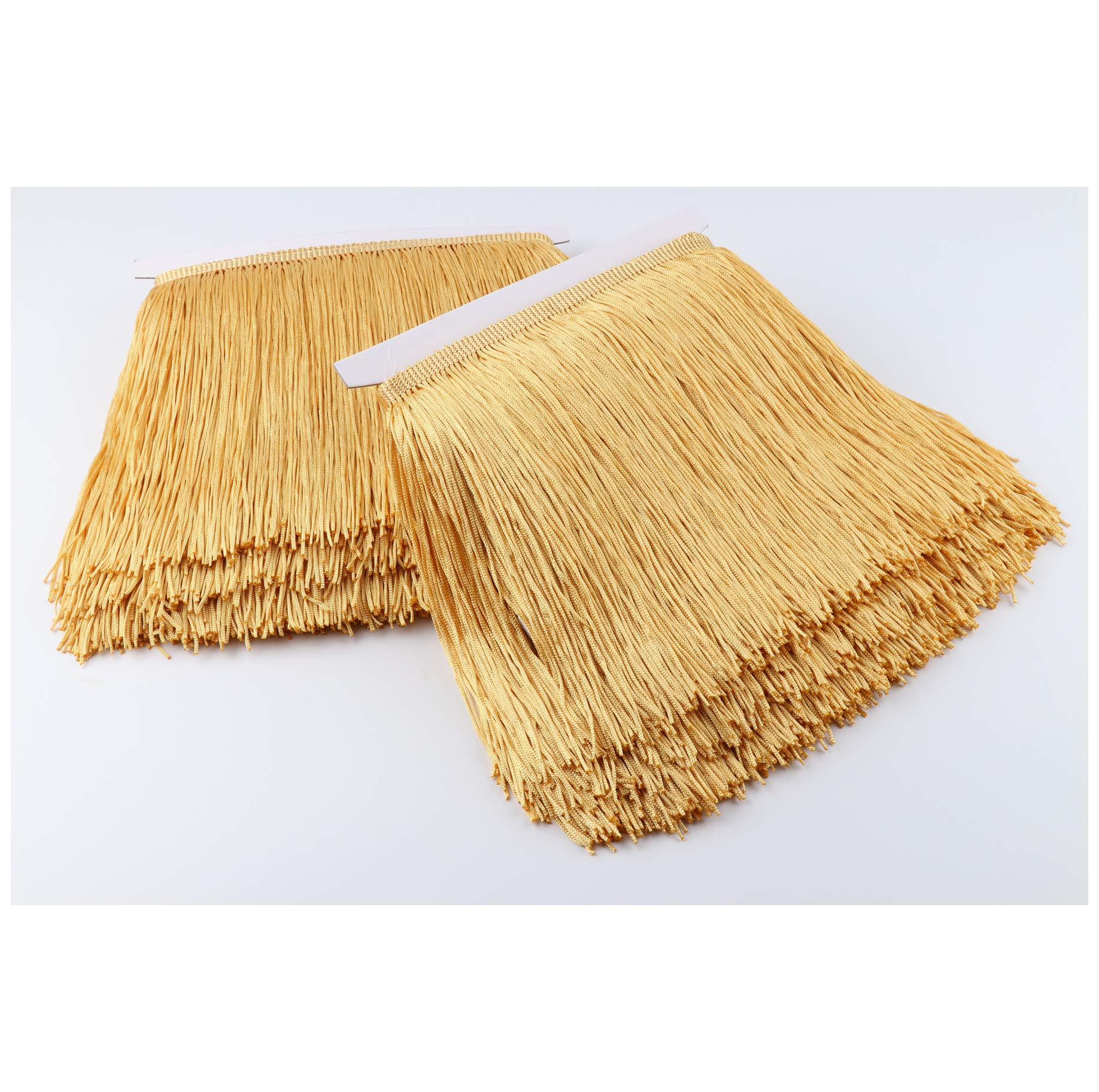 Fringe Trim Lace Polyerter Fibre Tassel 6 inch（″） Wide 10 Yards Long for Clothes Accessories and Latin Wedding Dress and DIY Lamp Shade Decoration Black White Red Gold Blue Pink Grey (Gold)